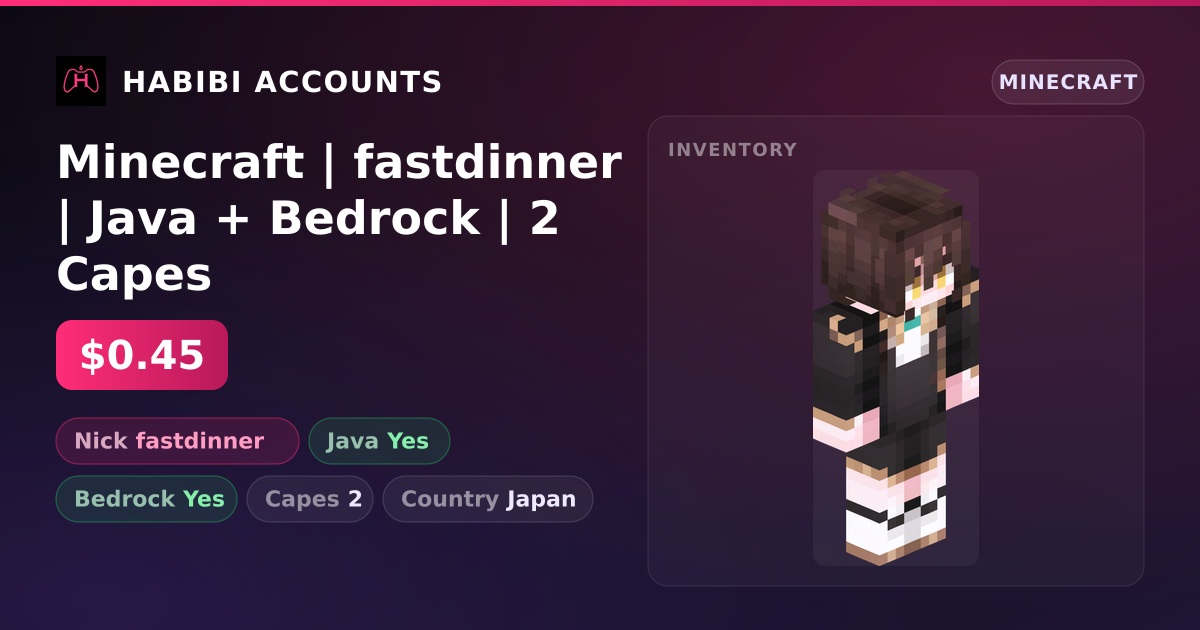 Minecraft | fastdinner | Java + Bedrock | 2 Capes — HabibiAccounts
