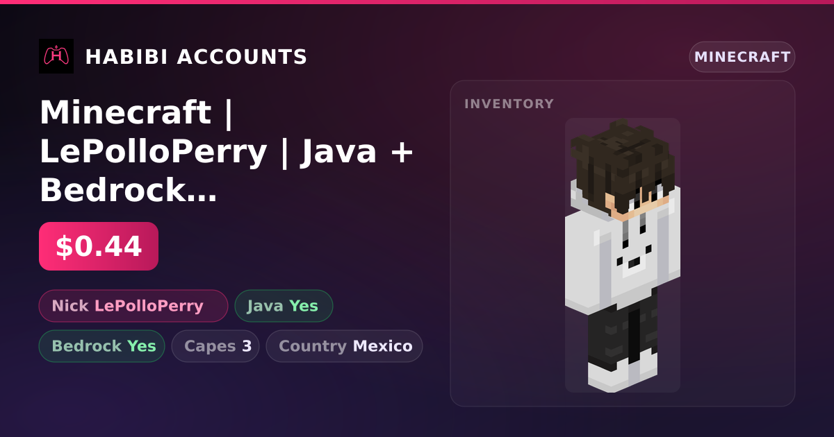 Minecraft | LePolloPerry | Java + Bedrock | 3 Capes — HabibiAccounts