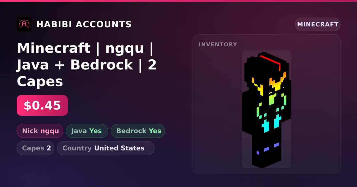 Minecraft | ngqu | Java + Bedrock | 2 Capes — HabibiAccounts