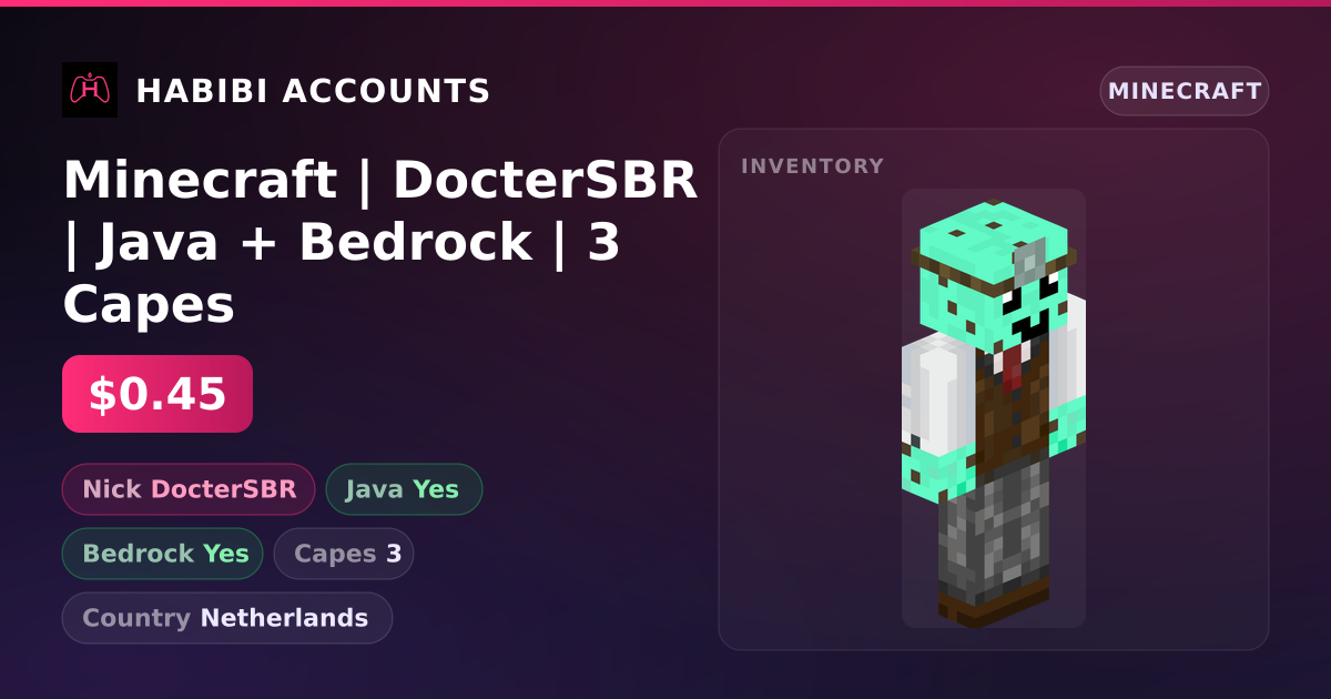 Minecraft | DocterSBR | Java + Bedrock | 3 Capes — HabibiAccounts