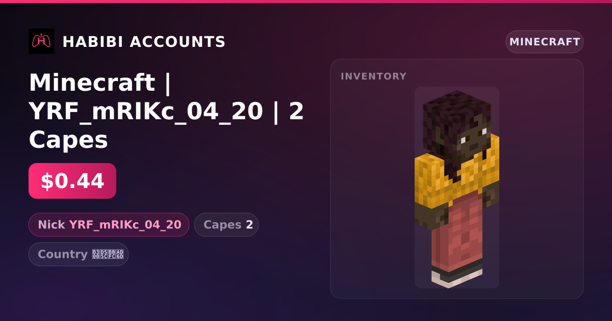 Minecraft | YRF_mRIKc_04_20 | 2 Capes — HabibiAccounts