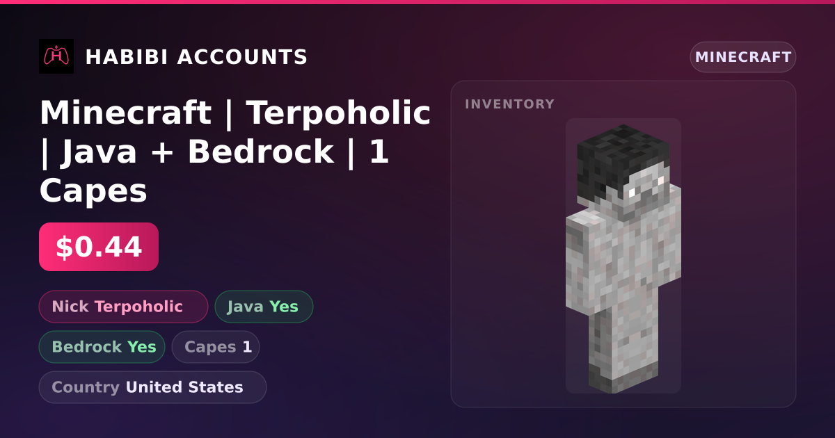 Minecraft | Terpoholic | Java + Bedrock | 1 Capes — HabibiAccounts