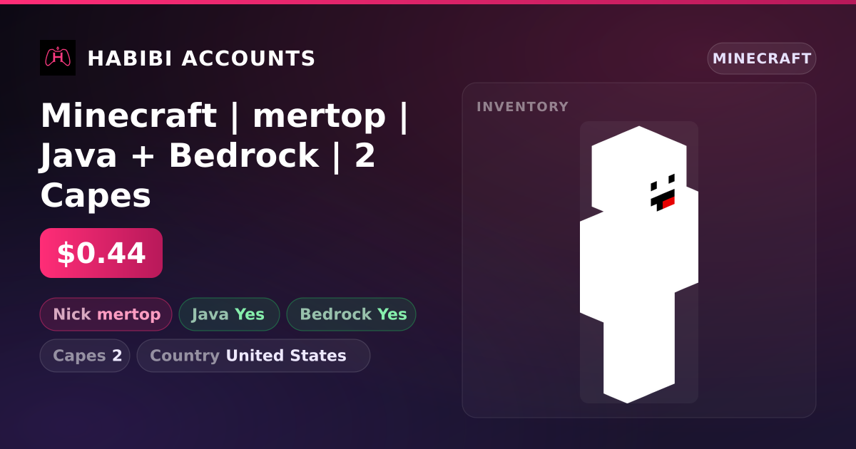 Minecraft | mertop | Java + Bedrock | 2 Capes — HabibiAccounts