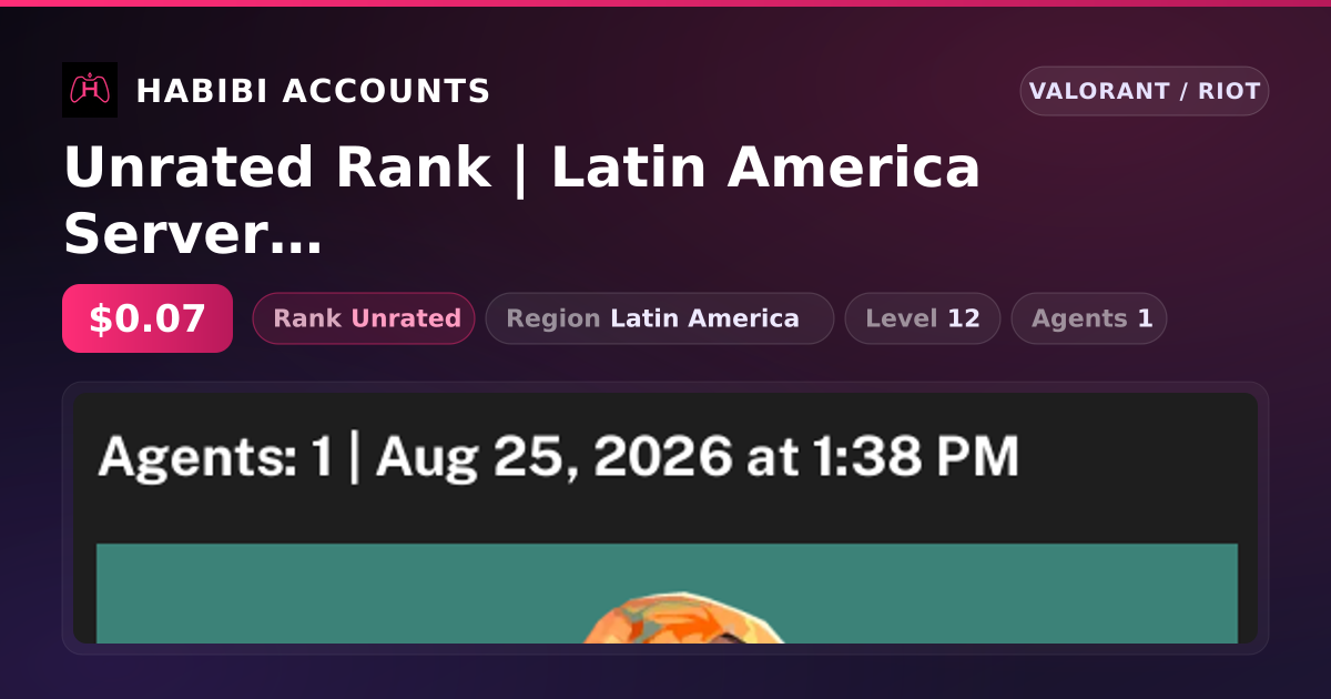 Unrated Rank | Latin America Server | Level 12 — HabibiAccounts