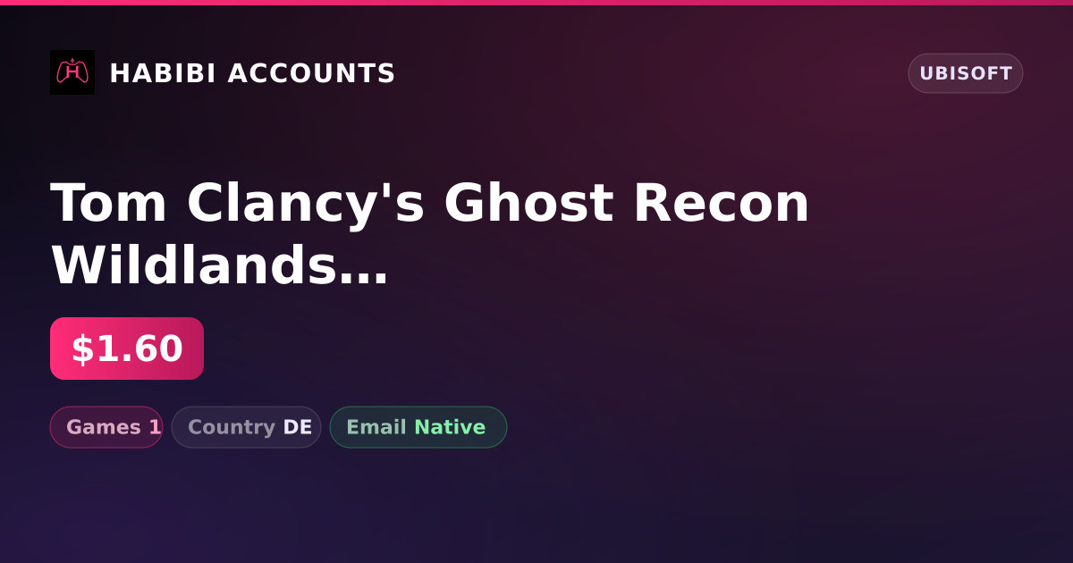 Tom Clancy's Ghost Recon Wildlands | 1 Games — HabibiAccounts