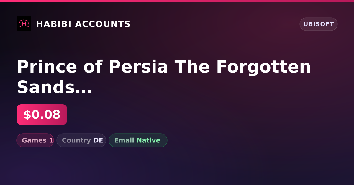 Prince of Persia The Forgotten Sands Deluxe Edition | 1 Games — HabibiAccounts