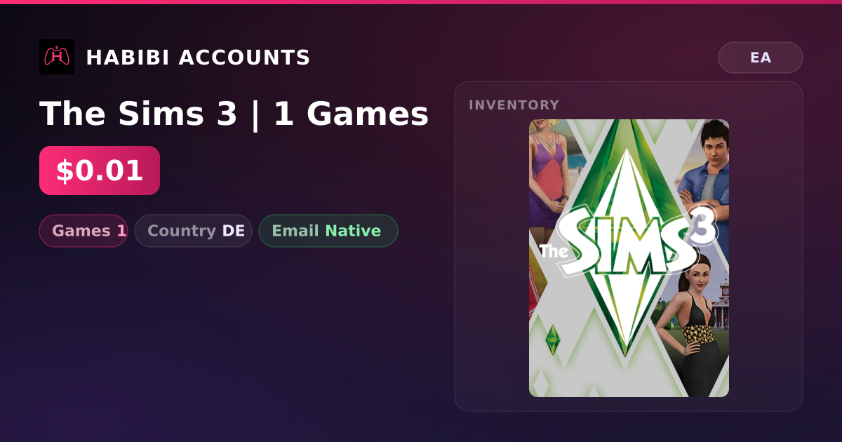 The Sims 3 | 1 Games — HabibiAccounts
