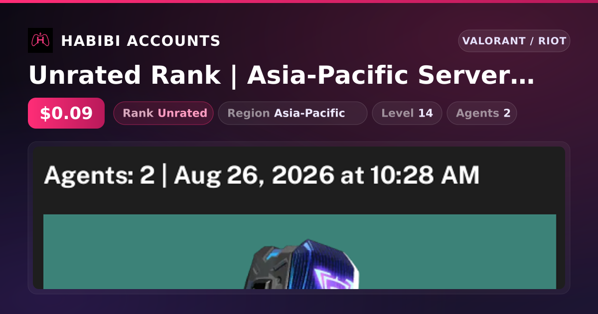 Unrated Rank | Asia-Pacific Server | Level 14 — HabibiAccounts