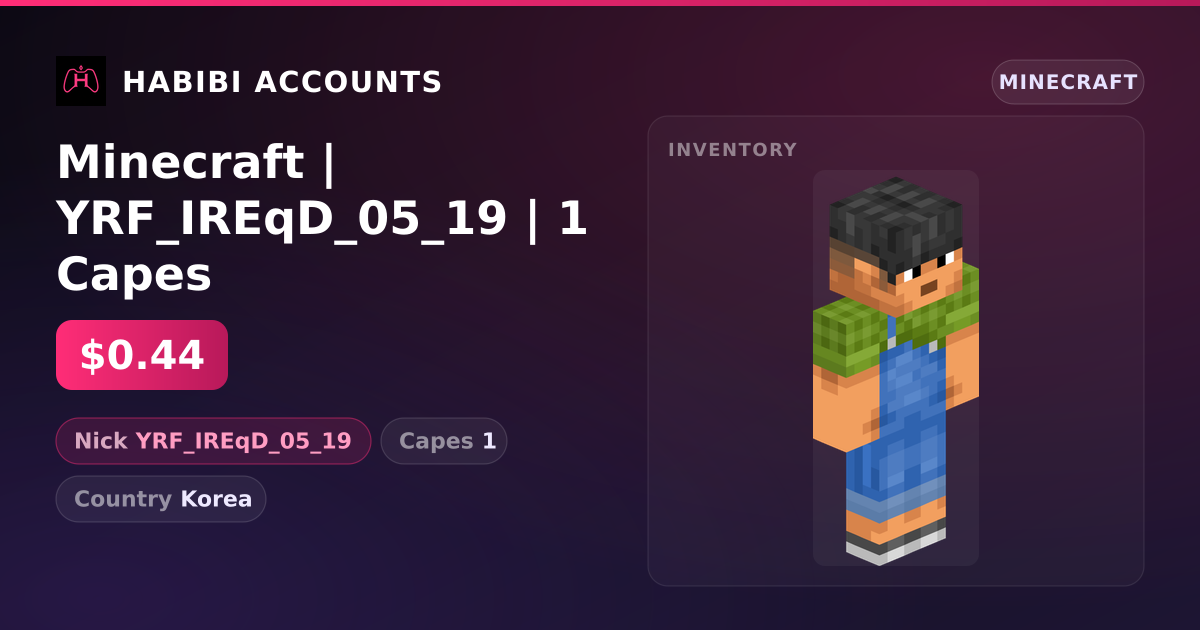 Minecraft | YRF_IREqD_05_19 | 1 Capes — HabibiAccounts