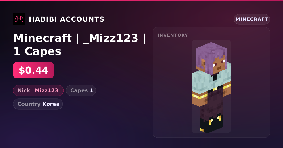 Minecraft | _Mizz123 | 1 Capes — HabibiAccounts