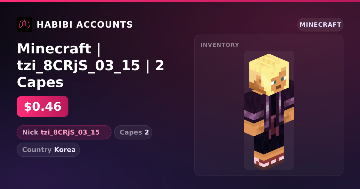 Minecraft | tzi_8CRjS_03_15 | 2 Capes — HabibiAccounts