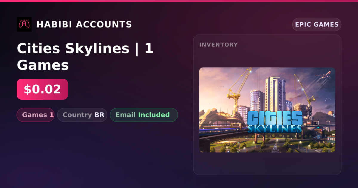 Cities Skylines | 1 Games — HabibiAccounts