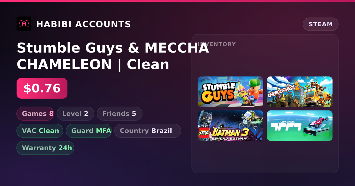 Stumble Guys & MECCHA CHAMELEON | Clean — HabibiAccounts