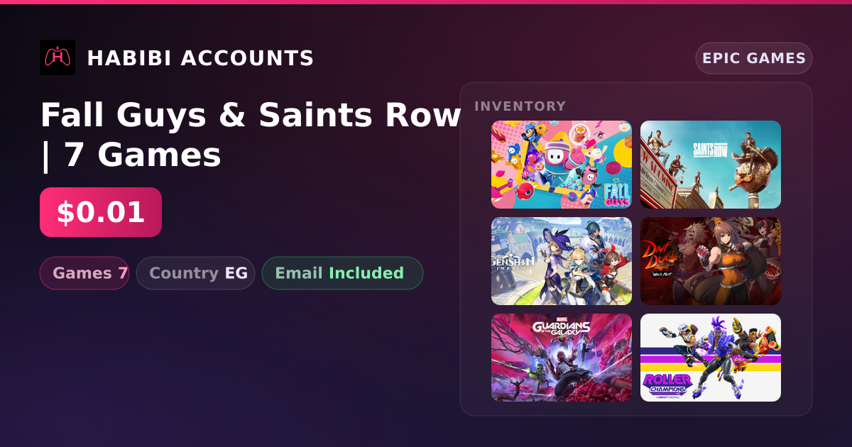 Fall Guys & Saints Row | 7 Games — HabibiAccounts