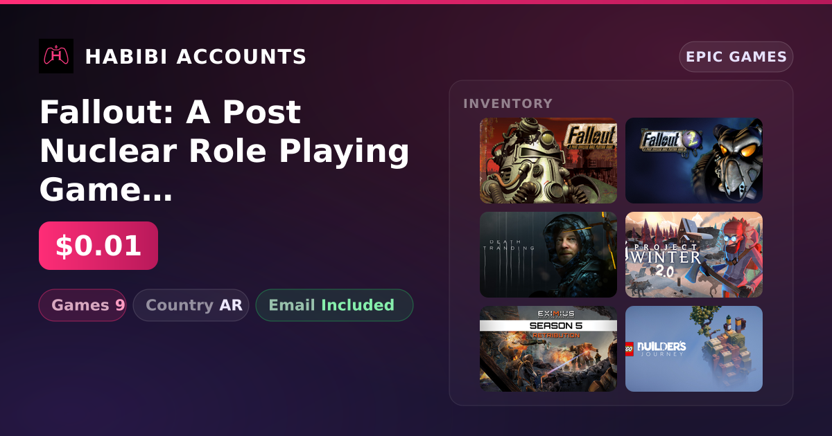 Fallout: A Post Nuclear Role Playing Game & Fallout 2: A Post Nuclear Role Playing Game | 9 Games — HabibiAccounts