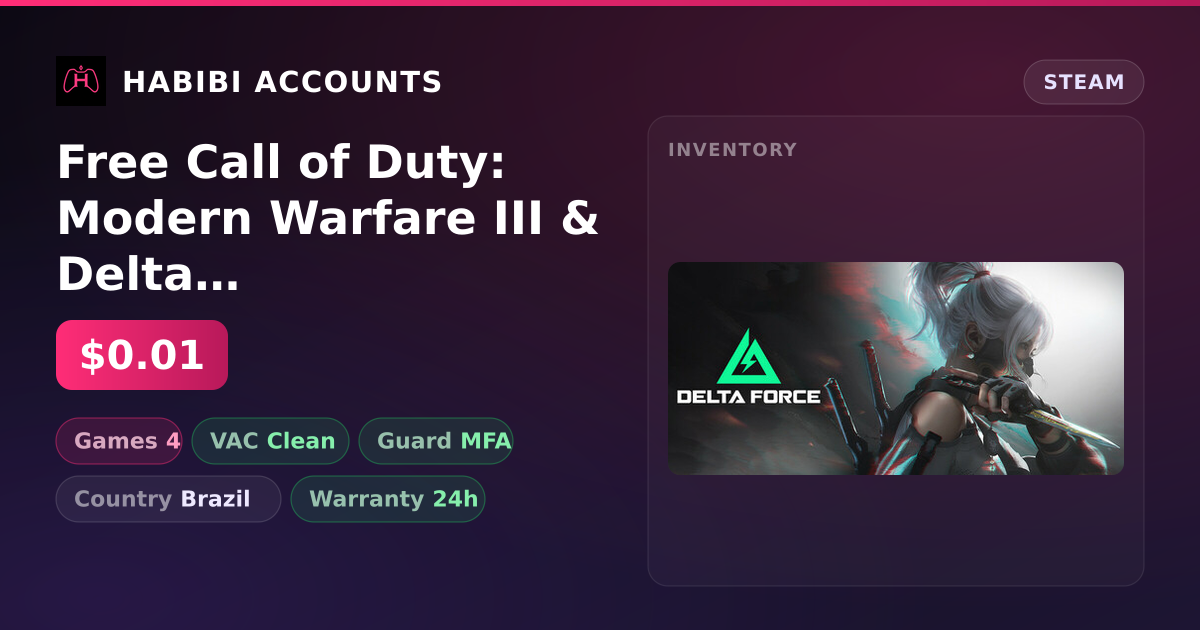 Free Call of Duty: Modern Warfare III & Delta Force: Hawk Ops — HabibiAccounts
