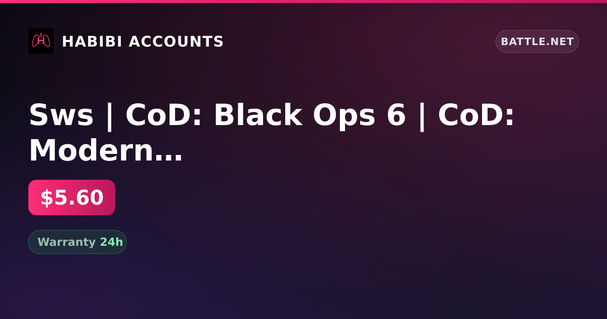 Sws | CoD: Black Ops 6 | CoD: Modern Warfare | Change BattleTag | Change of name | Inactive 151 days — HabibiAccounts