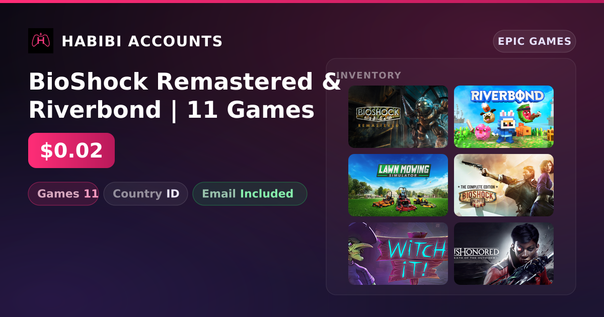 BioShock Remastered & Riverbond | 11 Games — HabibiAccounts