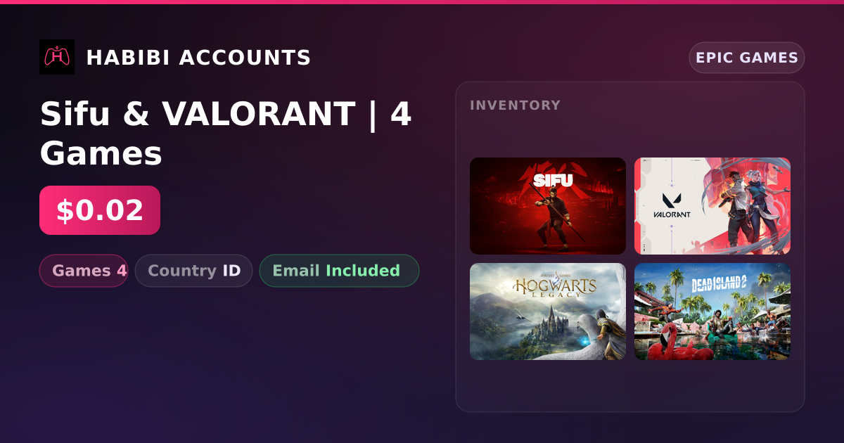 Sifu & VALORANT | 4 Games — HabibiAccounts