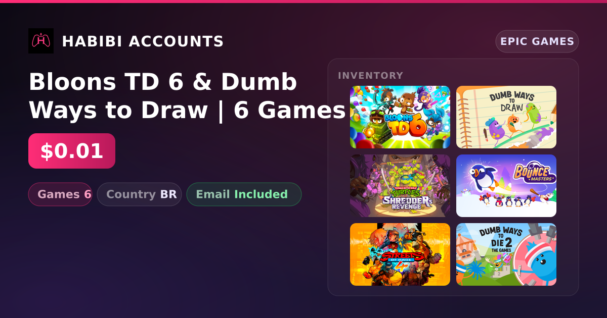 Bloons TD 6 & Dumb Ways to Draw | 6 Games — HabibiAccounts
