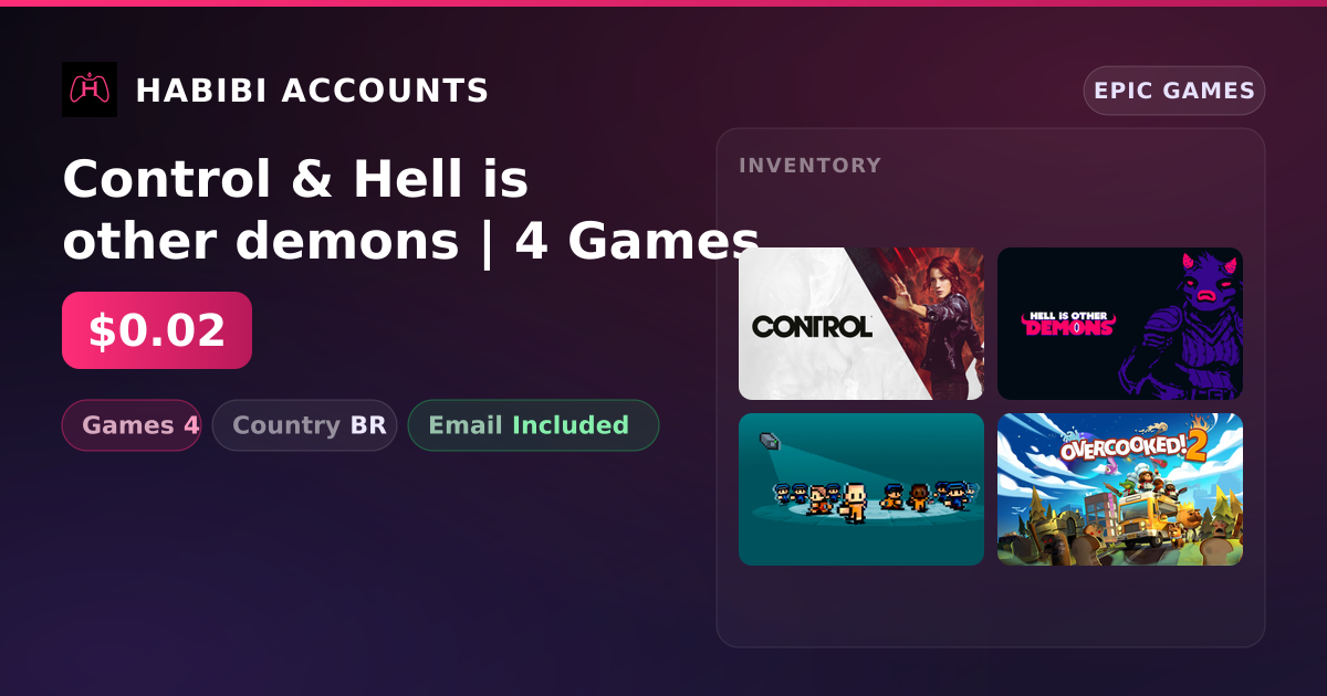 Control & Hell is other demons | 4 Games — HabibiAccounts