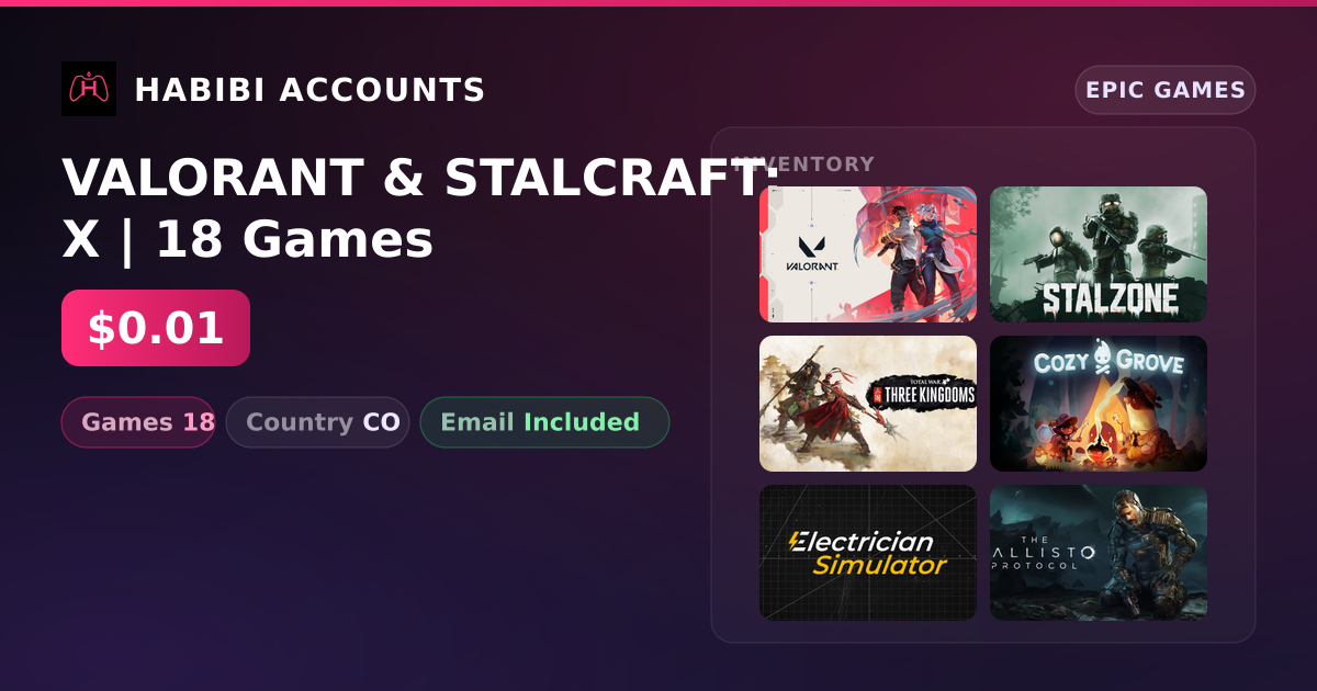 VALORANT & STALCRAFT: X | 18 Games — HabibiAccounts
