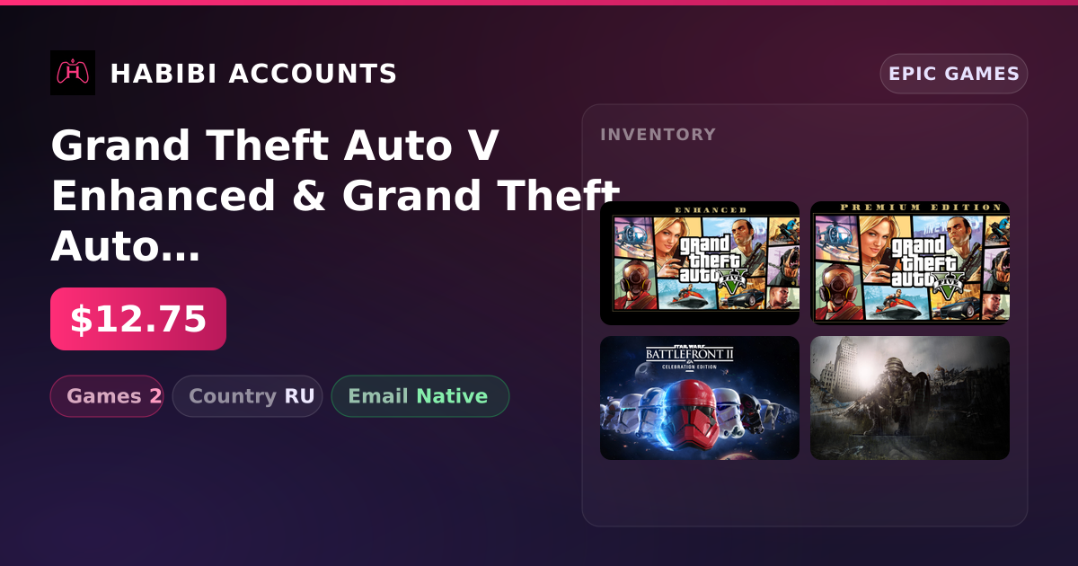 Grand Theft Auto V Enhanced & Grand Theft Auto V | 2 Games