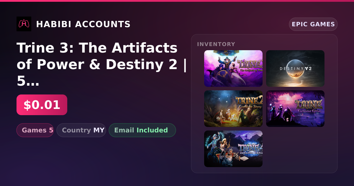 Trine 3: The Artifacts of Power & Destiny 2 | 5 Games — HabibiAccounts