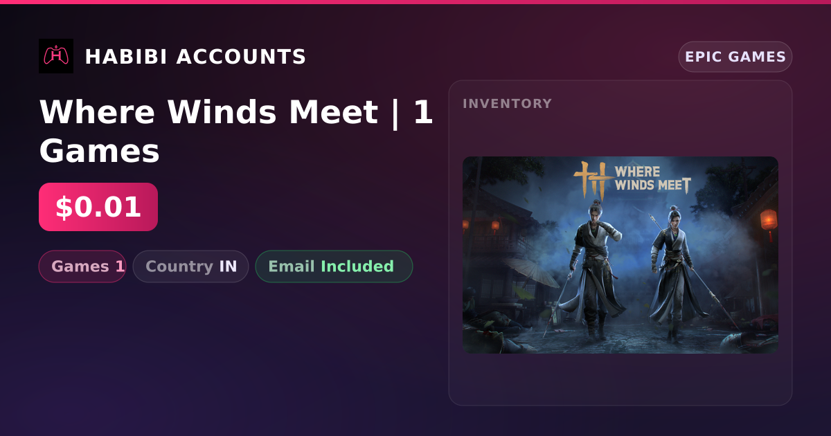 Where Winds Meet | 1 Games — HabibiAccounts