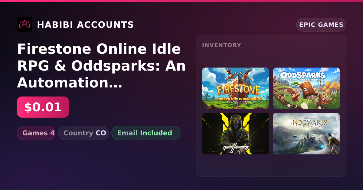 Firestone Online Idle RPG & Oddsparks: An Automation Adventure | 4 Games — HabibiAccounts