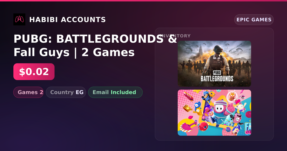 PUBG: BATTLEGROUNDS & Fall Guys | 2 Games — HabibiAccounts