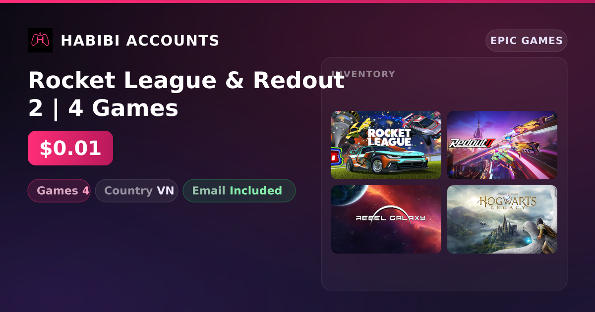 Rocket League & Redout 2 | 4 Games — HabibiAccounts
