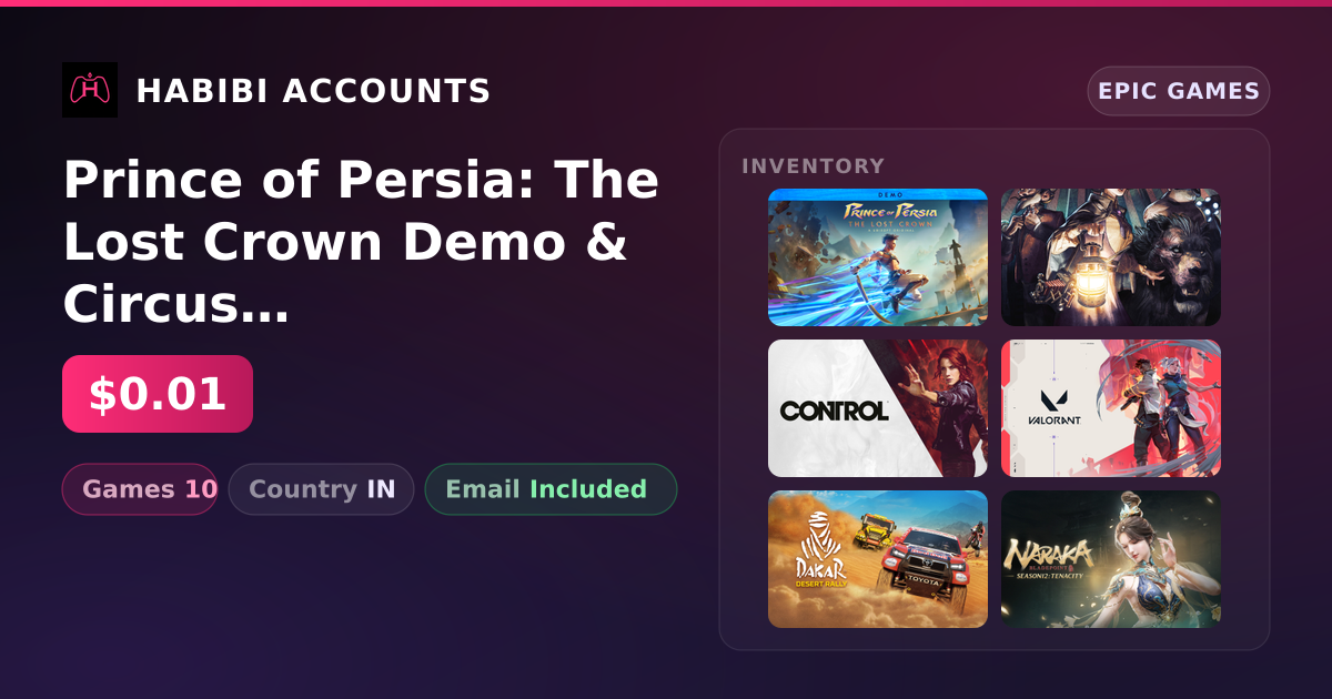 Prince of Persia: The Lost Crown Demo & Circus Electrique | 10 Games — HabibiAccounts