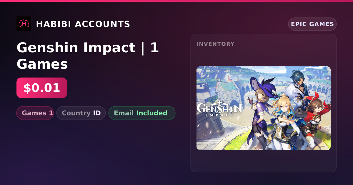 Genshin Impact | 1 Games — HabibiAccounts