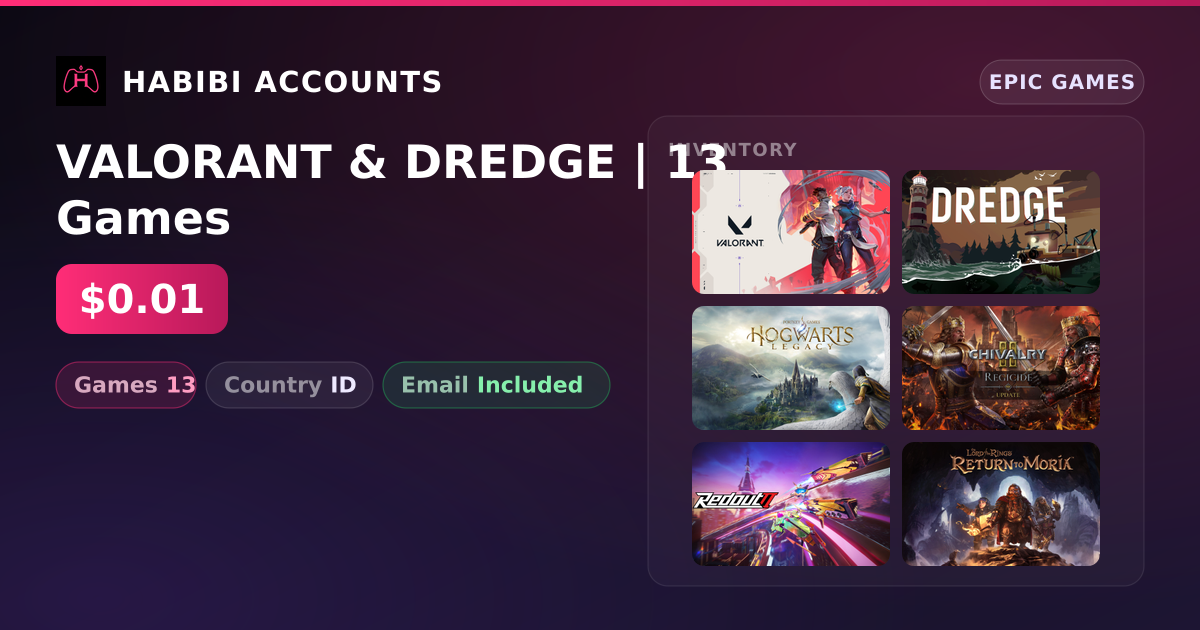 VALORANT & DREDGE | 13 Games — HabibiAccounts
