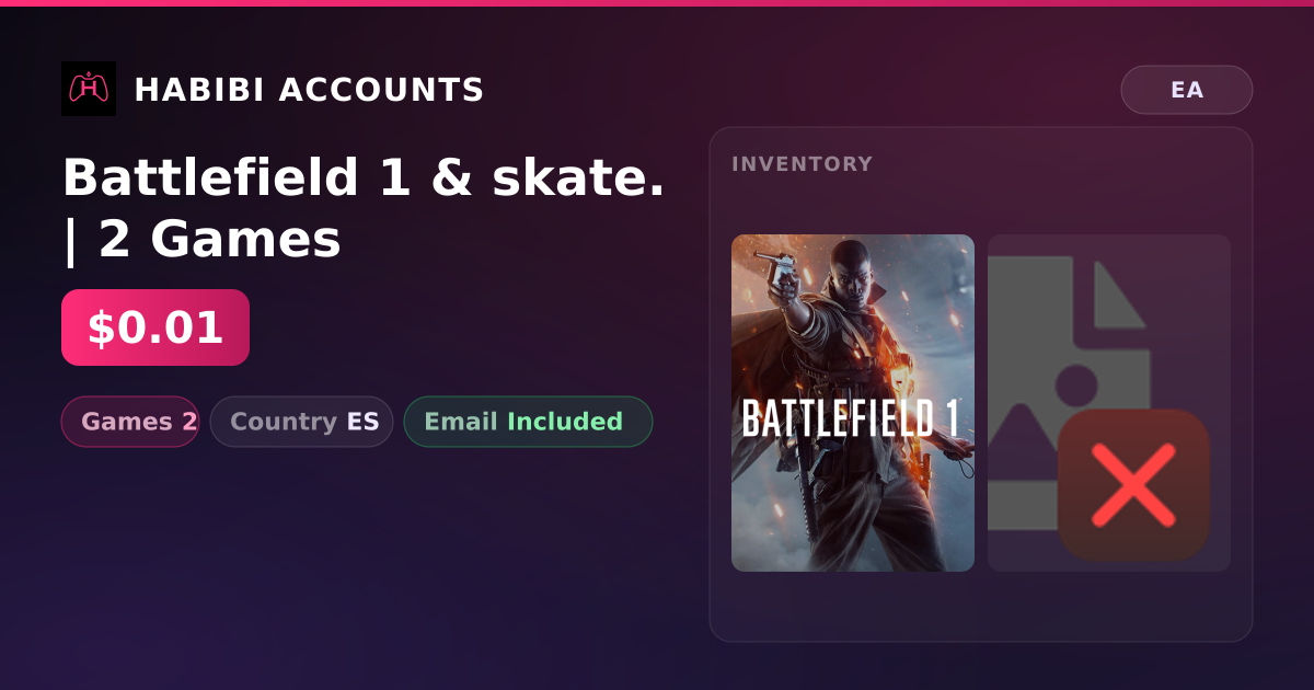 Battlefield 1 & skate. | 2 Games — HabibiAccounts