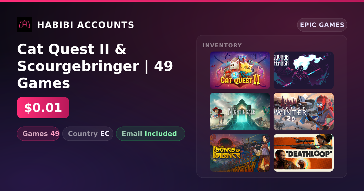 Cat Quest II & Scourgebringer | 49 Games — HabibiAccounts