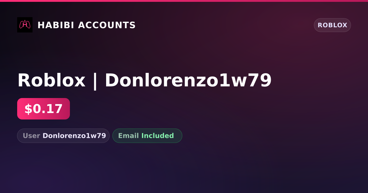 Roblox | Donlorenzo1w79 — HabibiAccounts