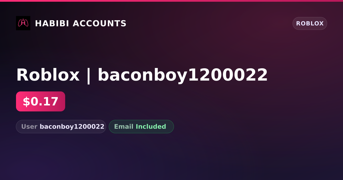Roblox | baconboy1200022 — HabibiAccounts