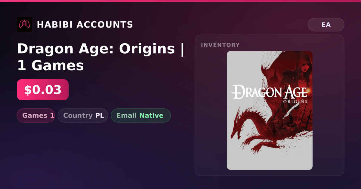 Dragon Age: Origins | 1 Games — HabibiAccounts