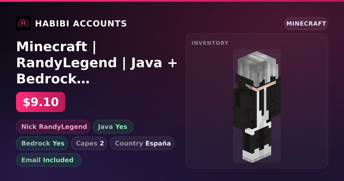 Minecraft | RandyLegend | Java + Bedrock | 2 Capes
