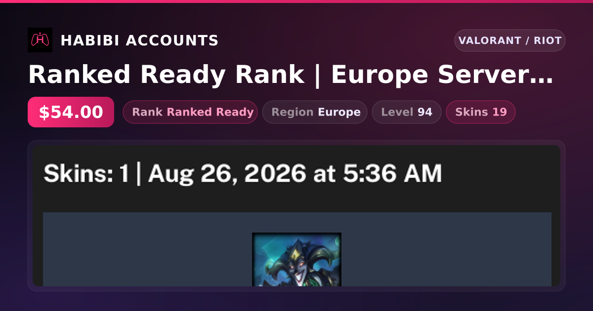 Ranked Ready Rank | Europe Server | 19 Skins | 2 Knives | Level 94 — HabibiAccounts