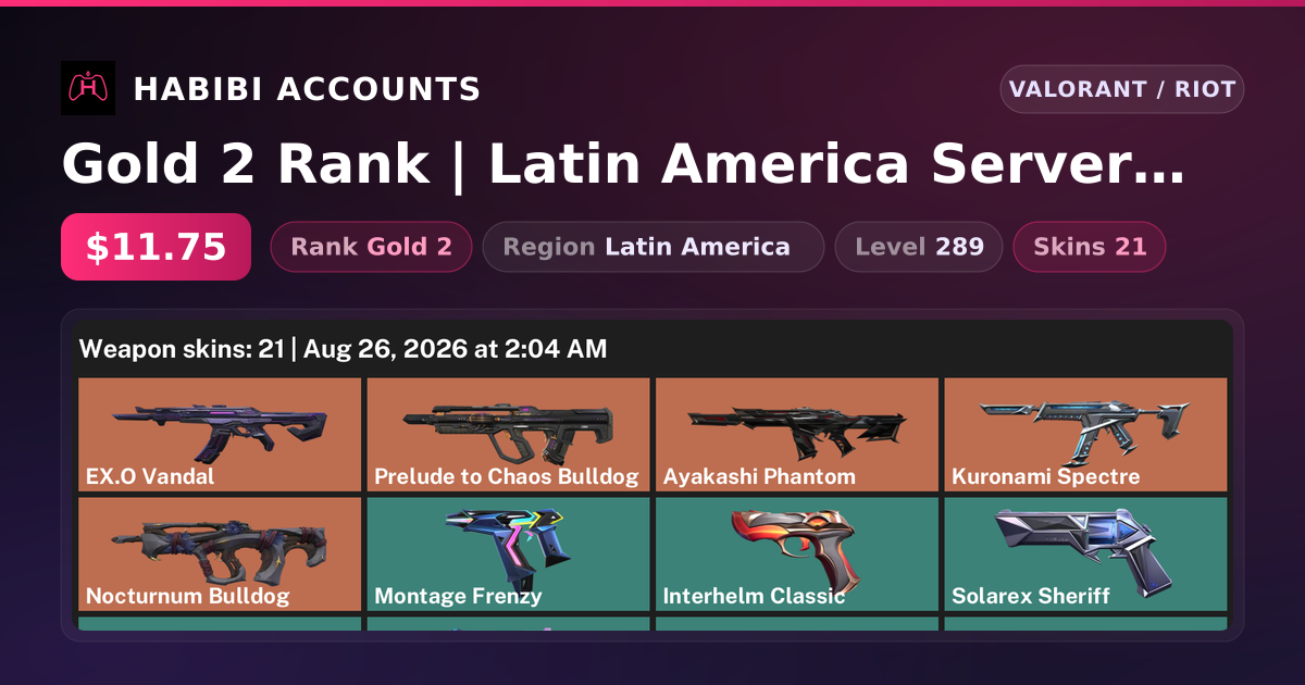 Gold 2 Rank | Latin America Server | 21 Skins | Level 289