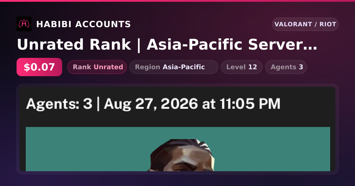 Unrated Rank | Asia-Pacific Server | Level 12 — HabibiAccounts