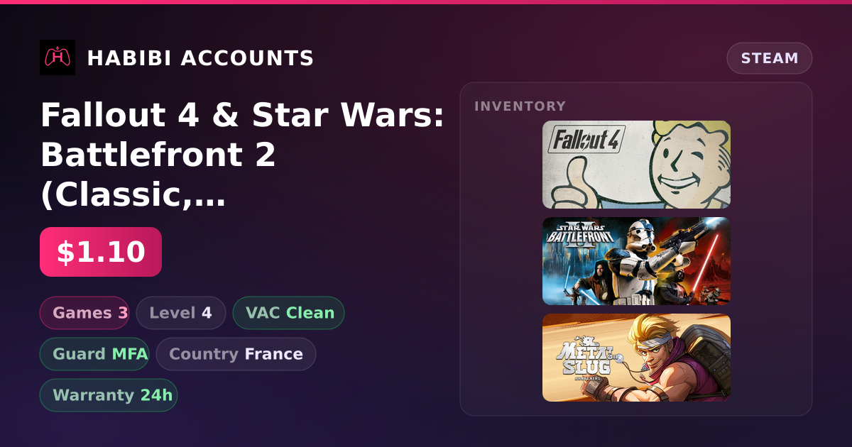 Fallout 4 & Star Wars: Battlefront 2 (Classic, 2005) — HabibiAccounts