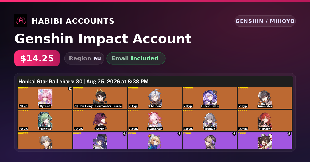 Genshin Impact Account