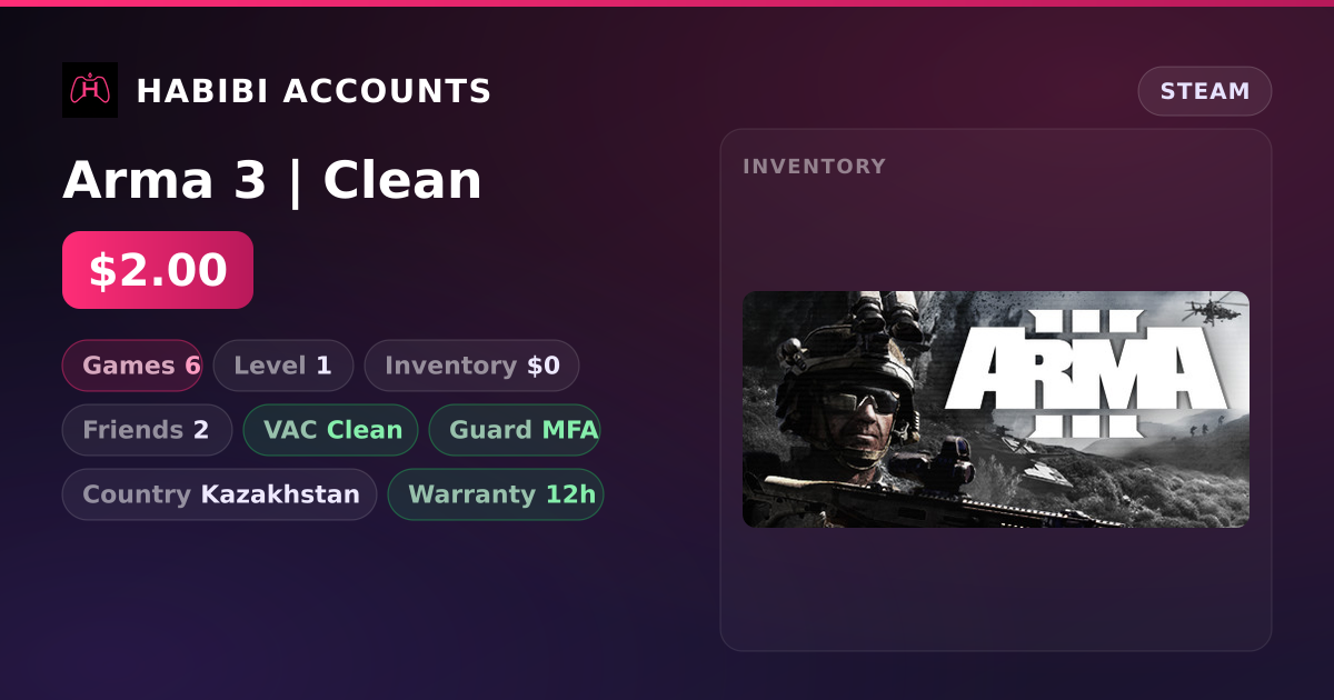 Arma 3 | Clean — HabibiAccounts
