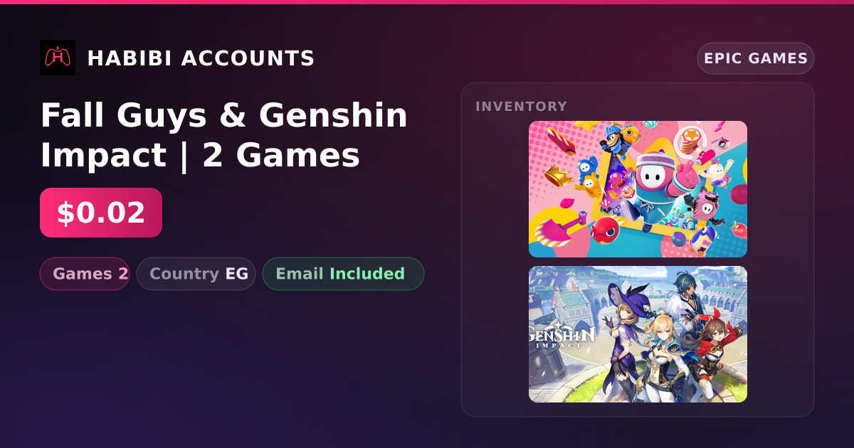 Fall Guys & Genshin Impact | 2 Games — HabibiAccounts