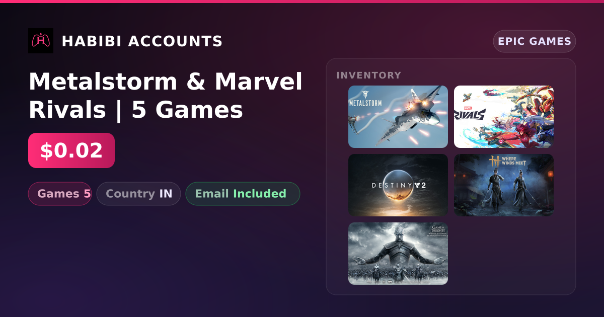 Metalstorm & Marvel Rivals | 5 Games — HabibiAccounts