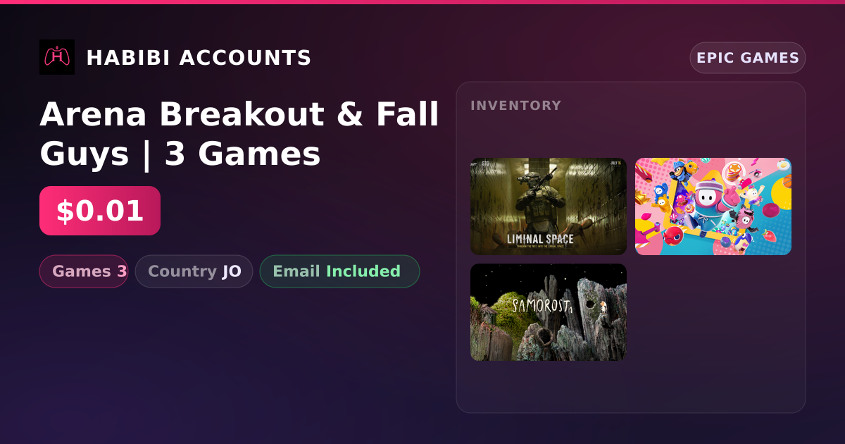 Arena Breakout & Fall Guys | 3 Games — HabibiAccounts